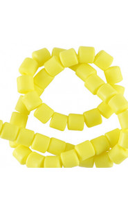 Polymer tube beads 6mm - Neon yellow